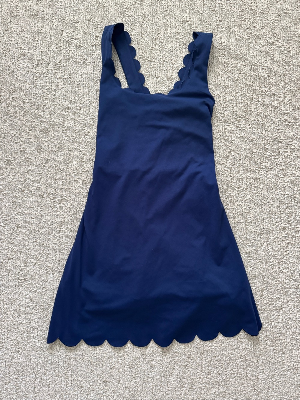 J. Crew Factory scalloped edge active dress, navy blue, size S